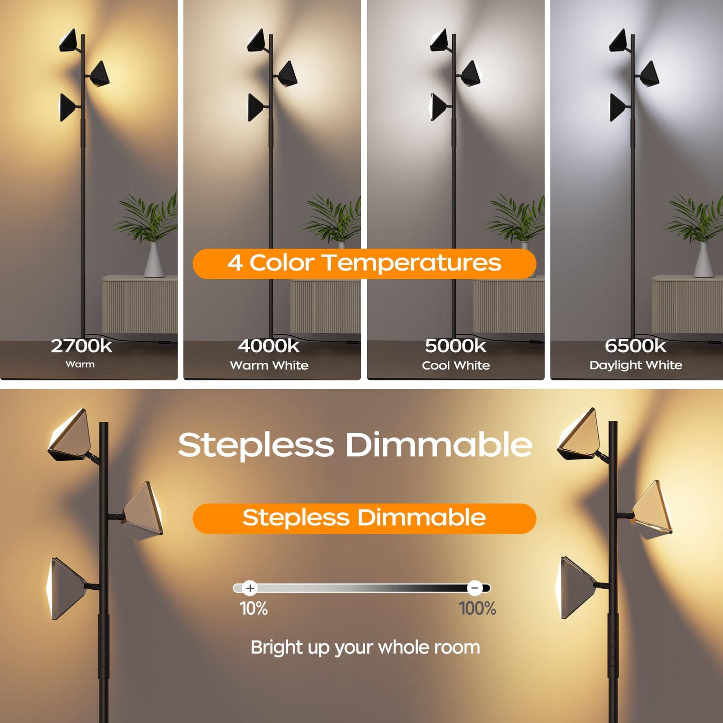 Color Changing LED Tree Floor Lamp