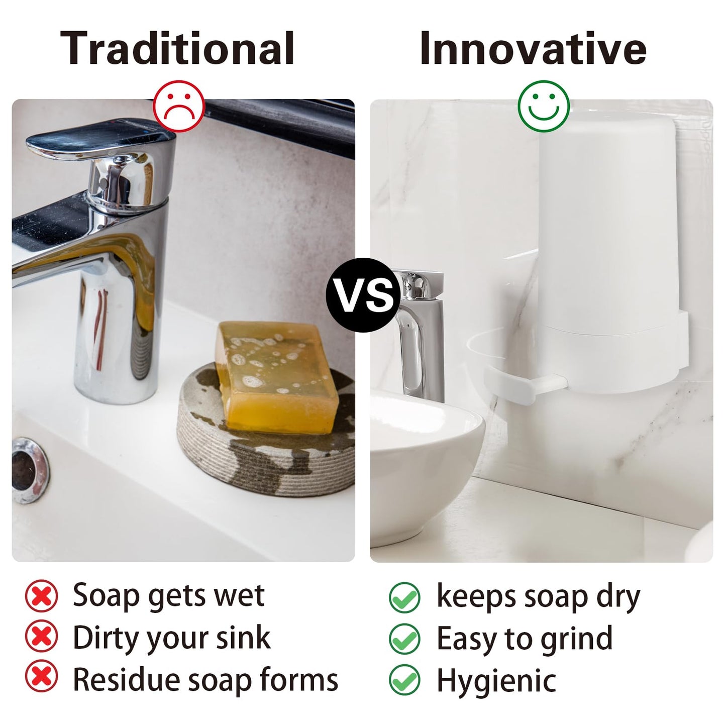 Wall-Mounted Soap Grinder Dispenser