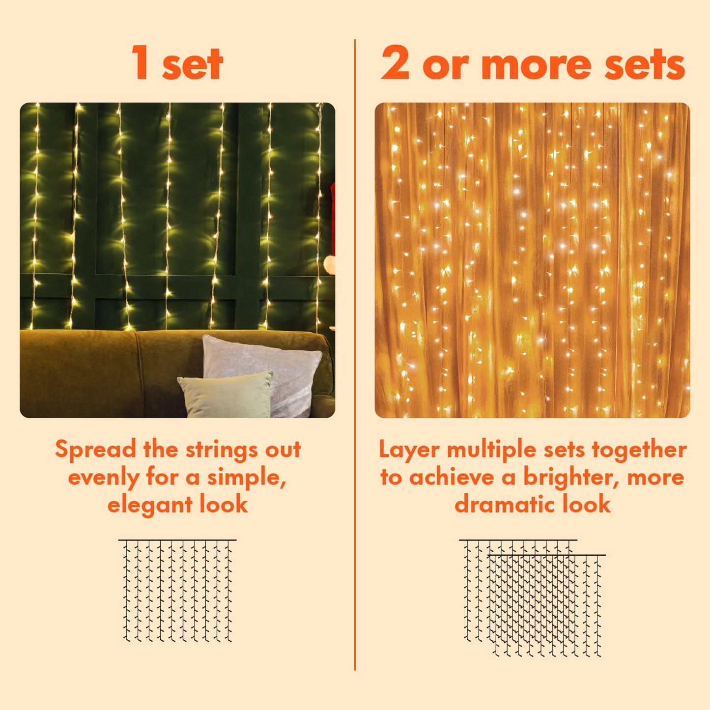 Twinkle Star LED Curtain Lights