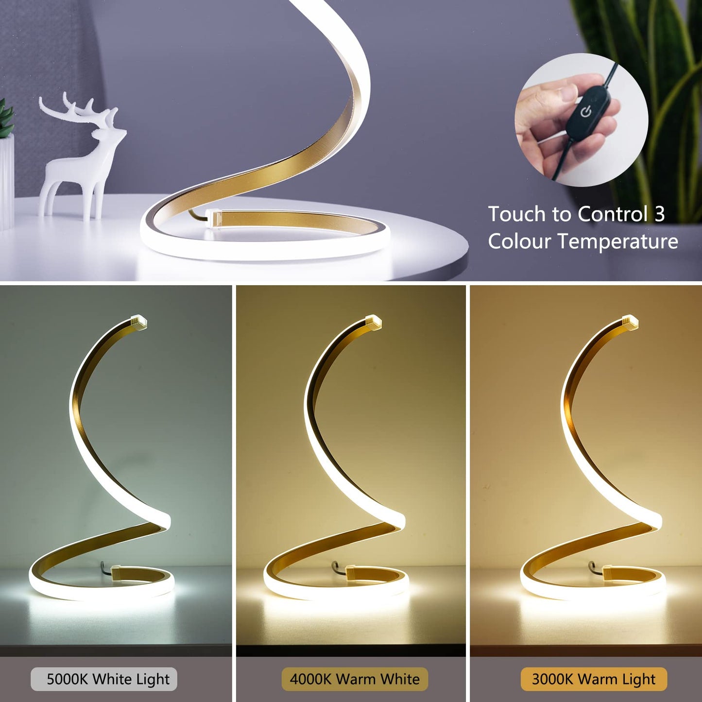 NUÜR Spiral LED Table Lamp
