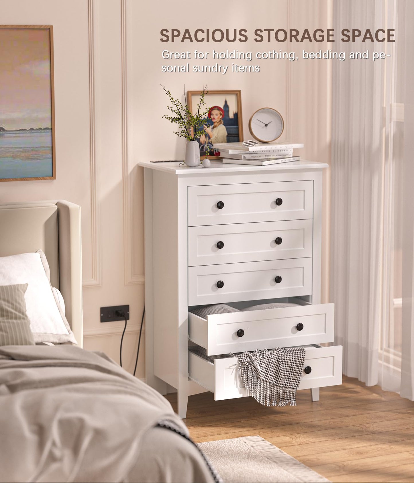 Five-Drawer Dresser with Built-In Power Station