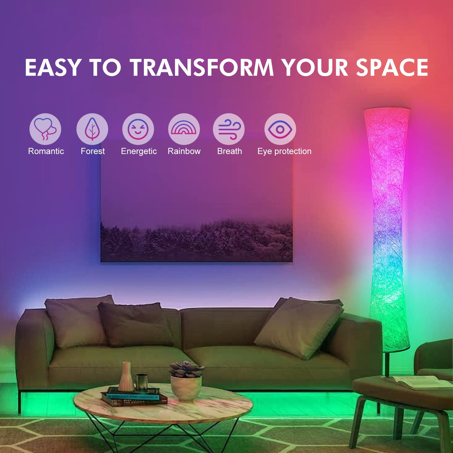 Smart Floor Lamp with RGB Color Changing