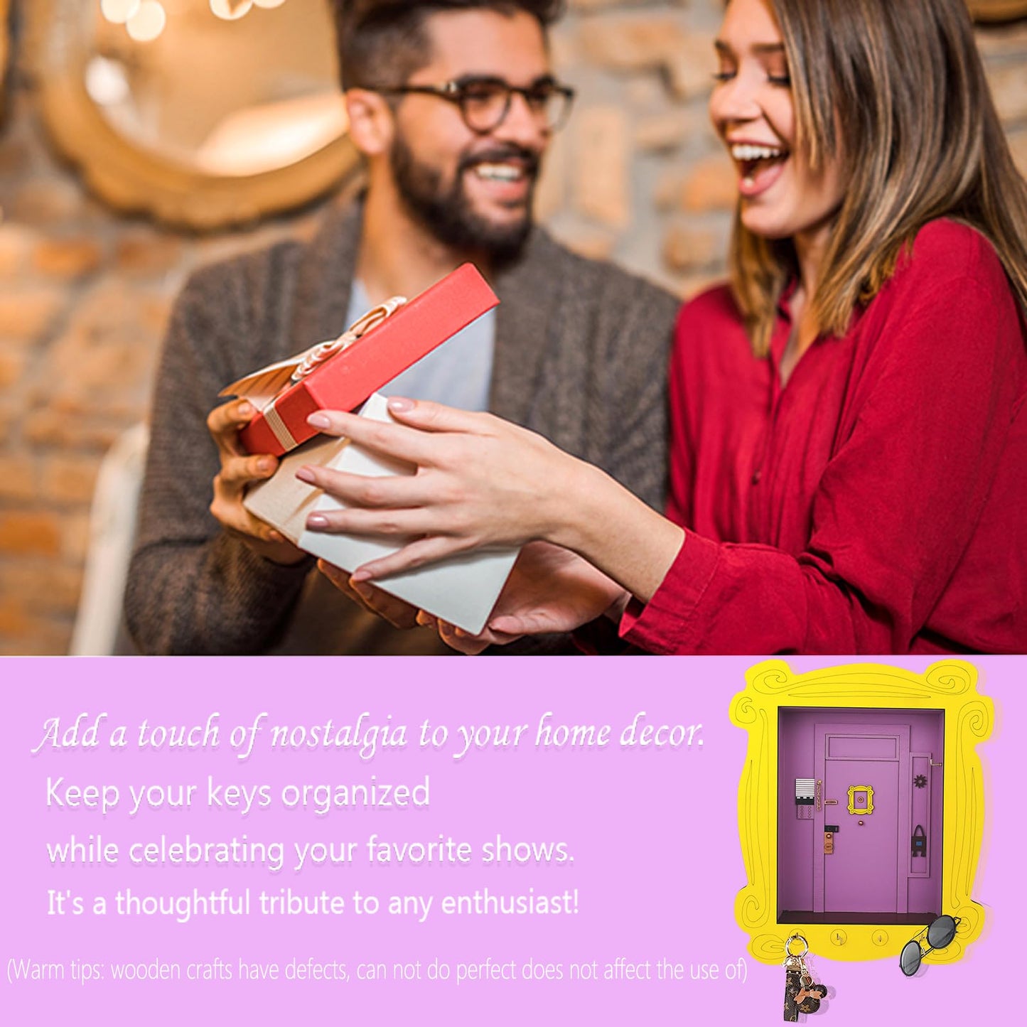 Purple Peephole Frame Key Holder