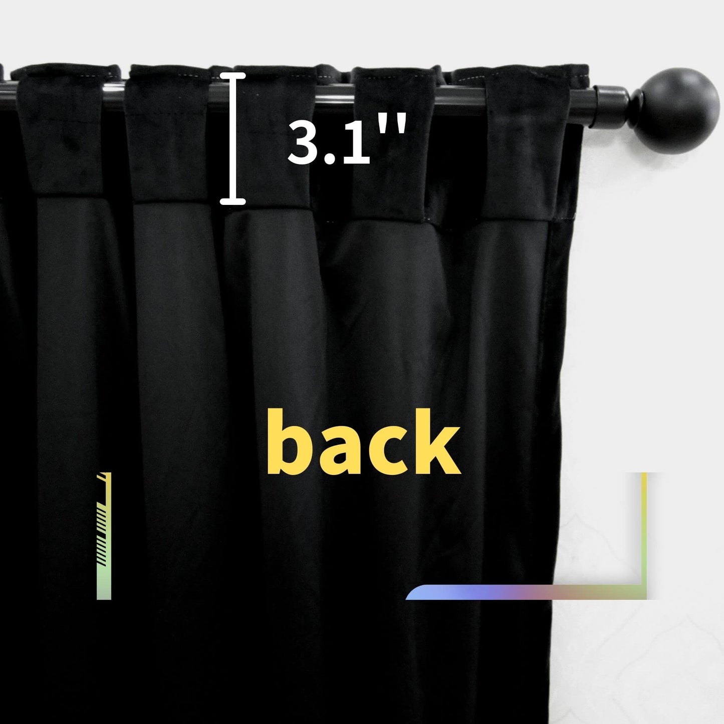 Black Velvet Blackout Curtains - 84" Long