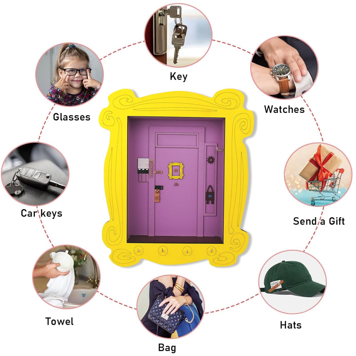 Purple Peephole Frame Key Holder