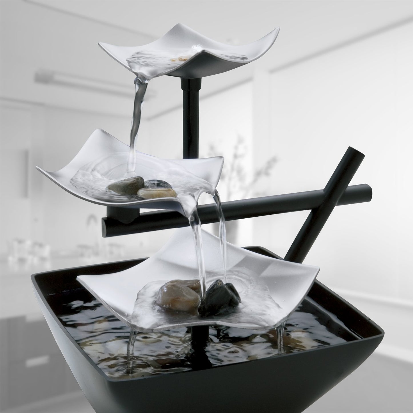 Tranquil Tabletop Fountain with Gentle Water Flow