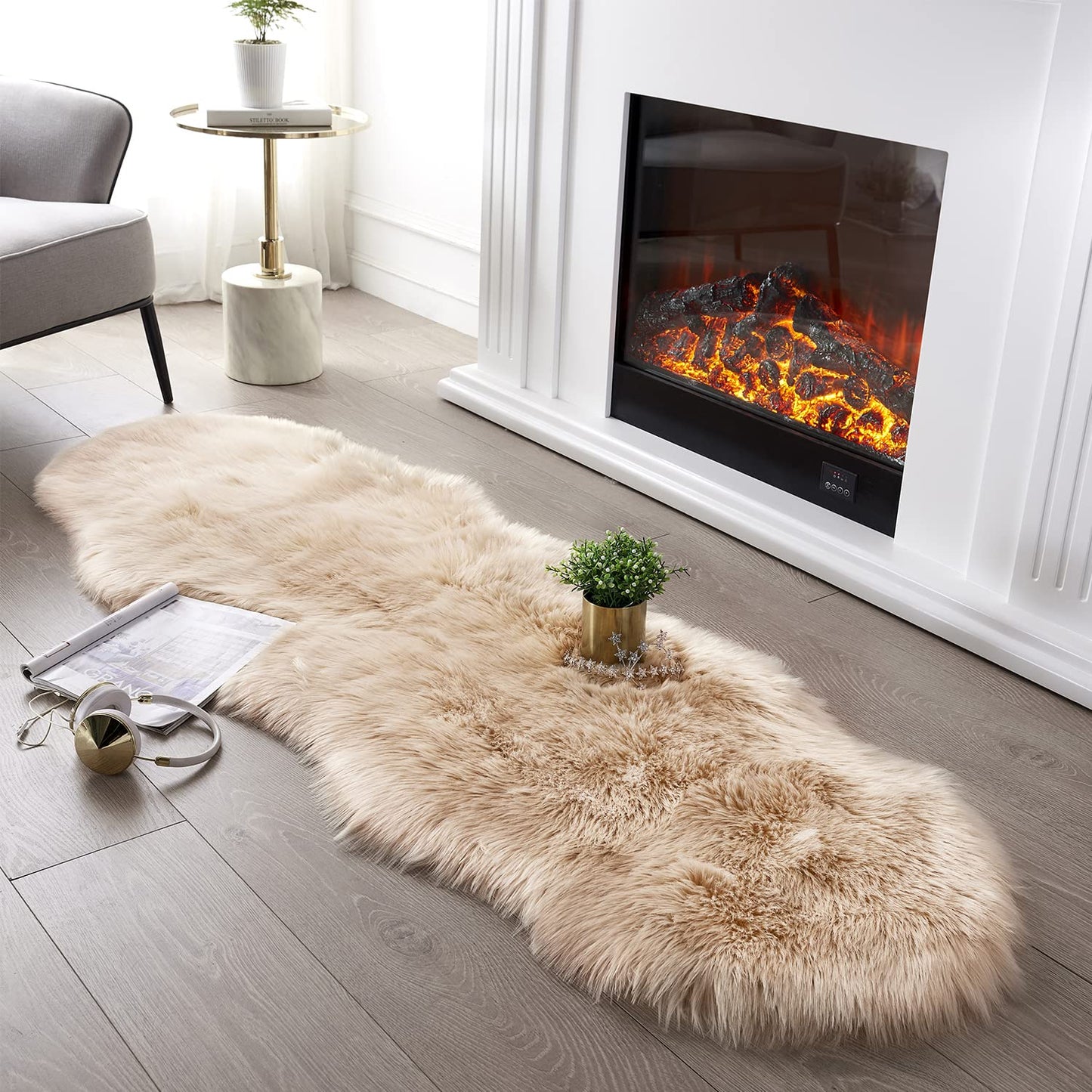 Ultra-Plush Faux Sheepskin Area Rug