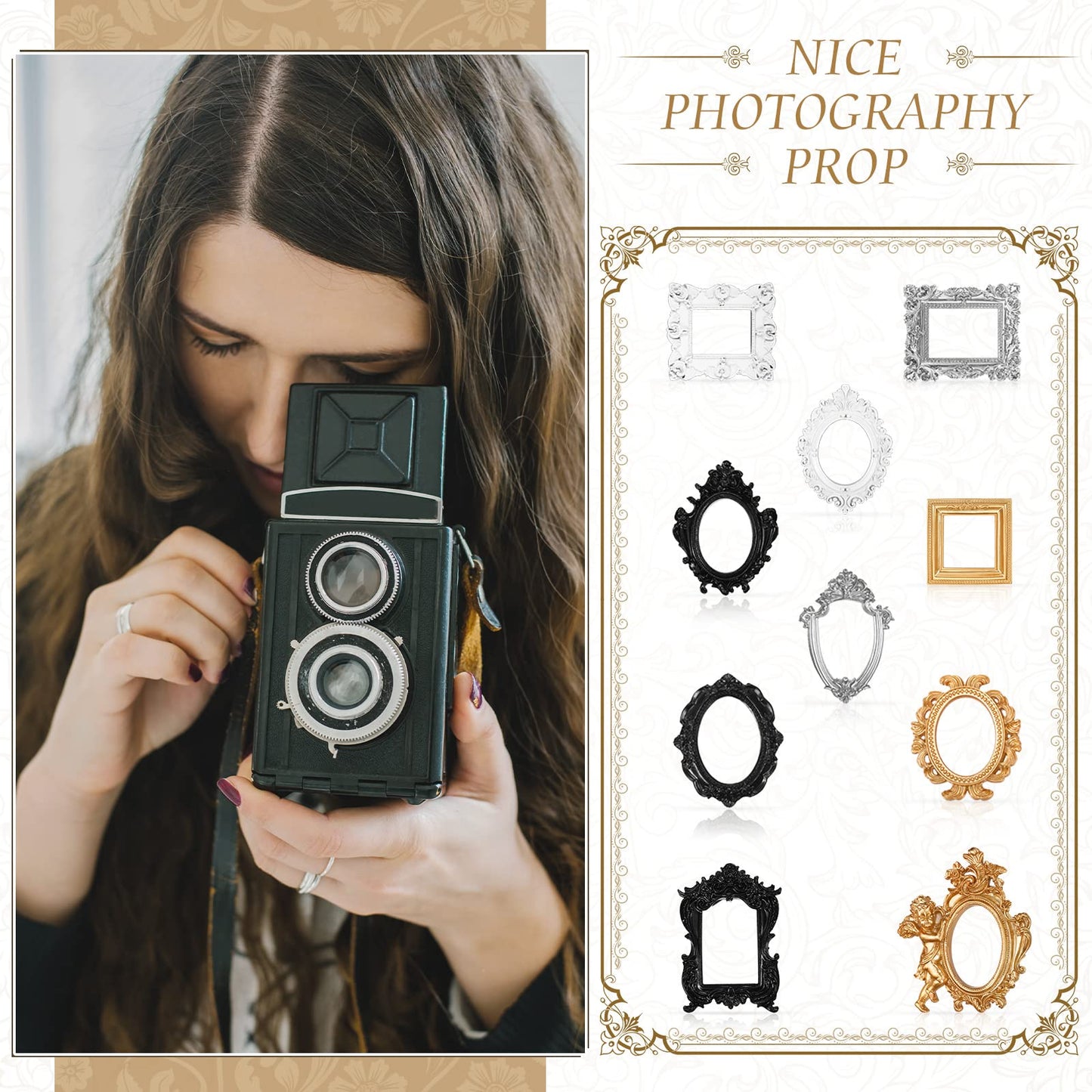Vintage Resin Picture Frames - Set of 10