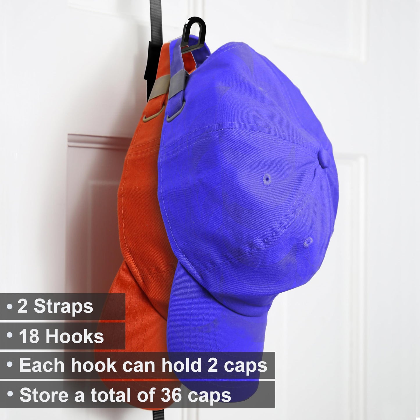 Over-the-Door Adjustable Cap Organizer
