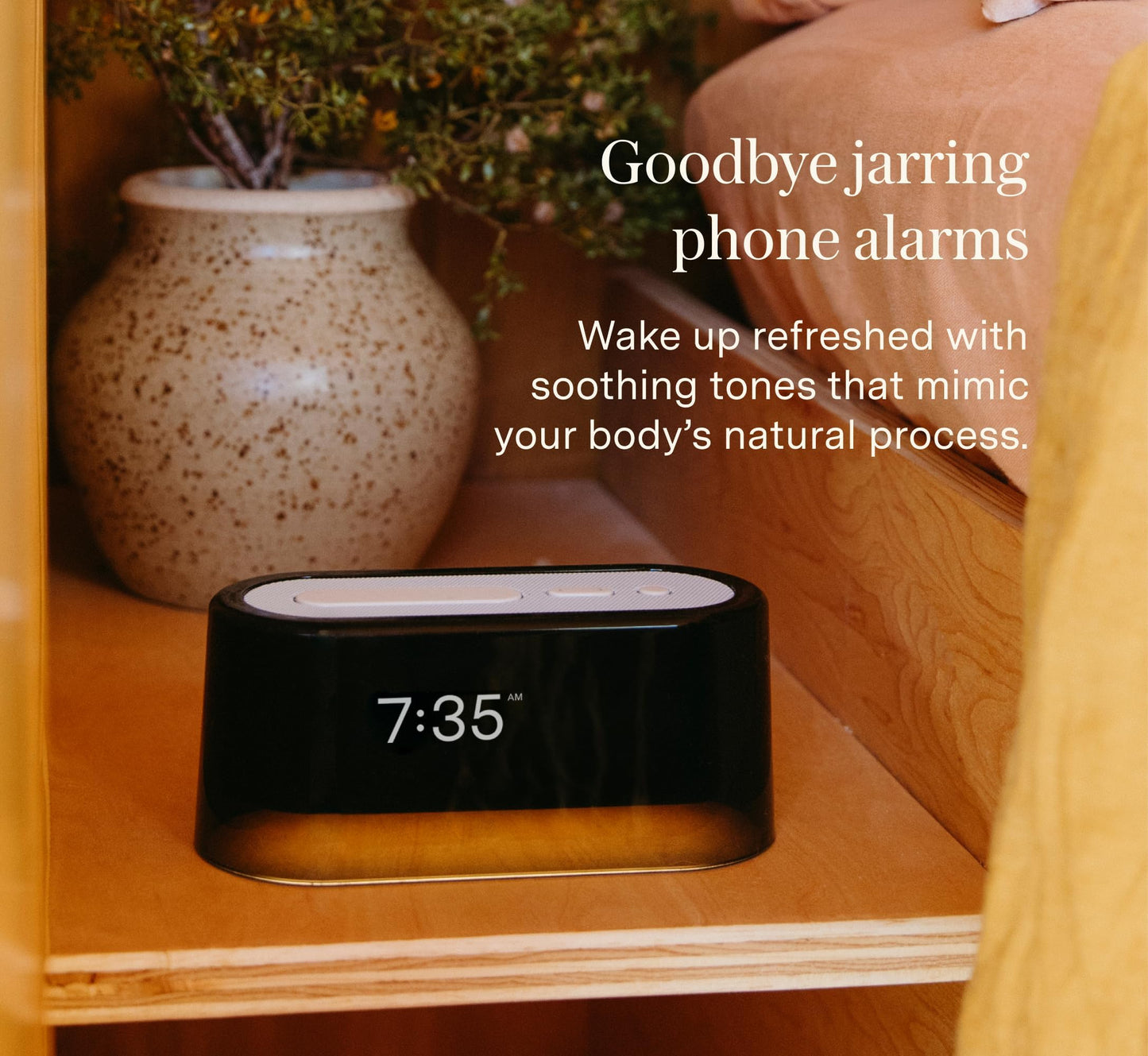 Smart Alarm Clock with Calming Sound Library
