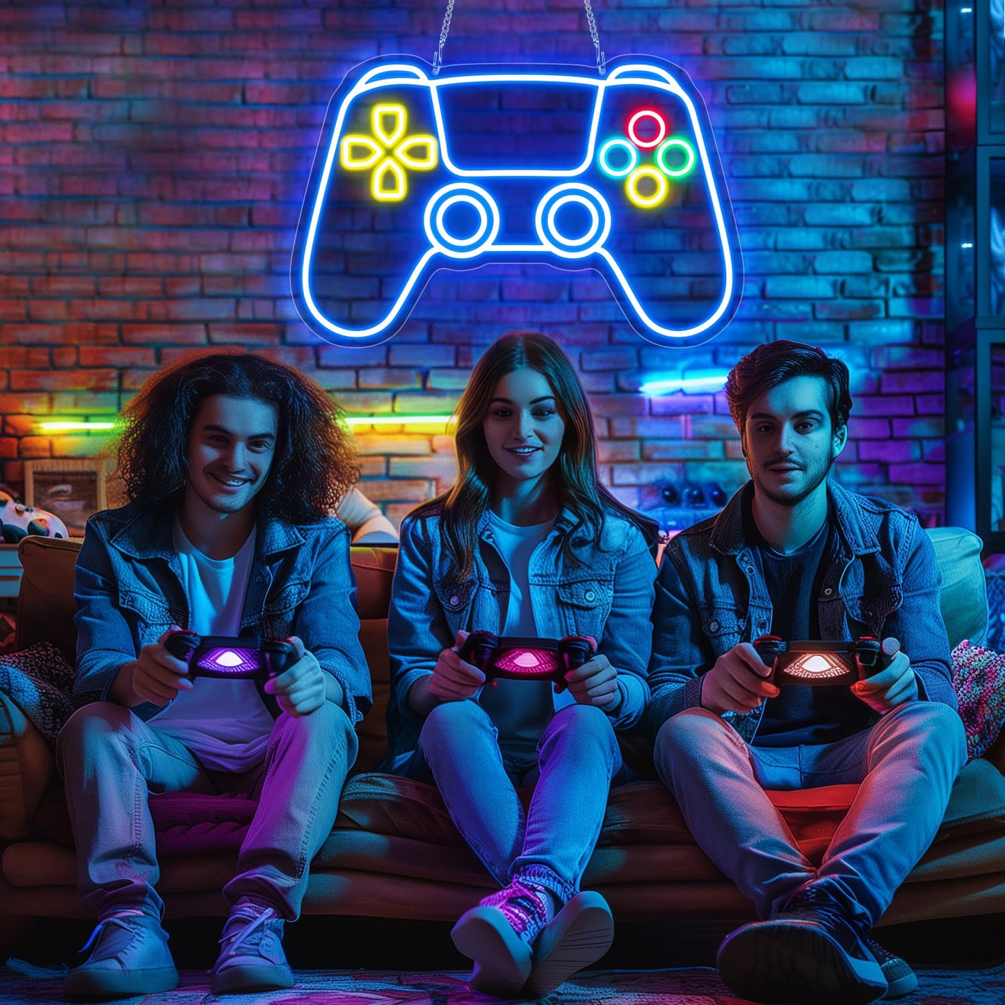 Gamer Neon Sign - Adjustable Brightness Gamepad Shape