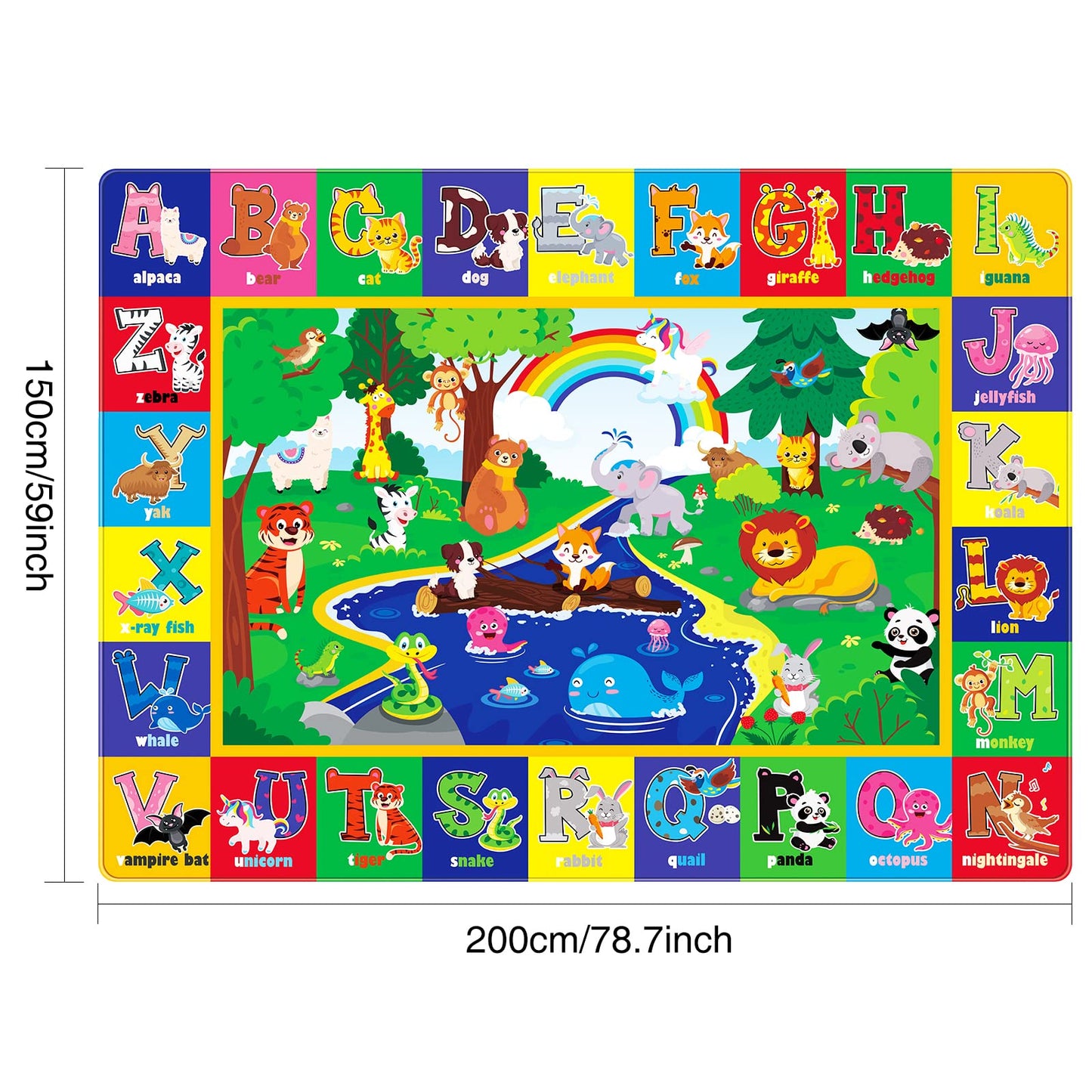 Kids Play Rug with Animal Print