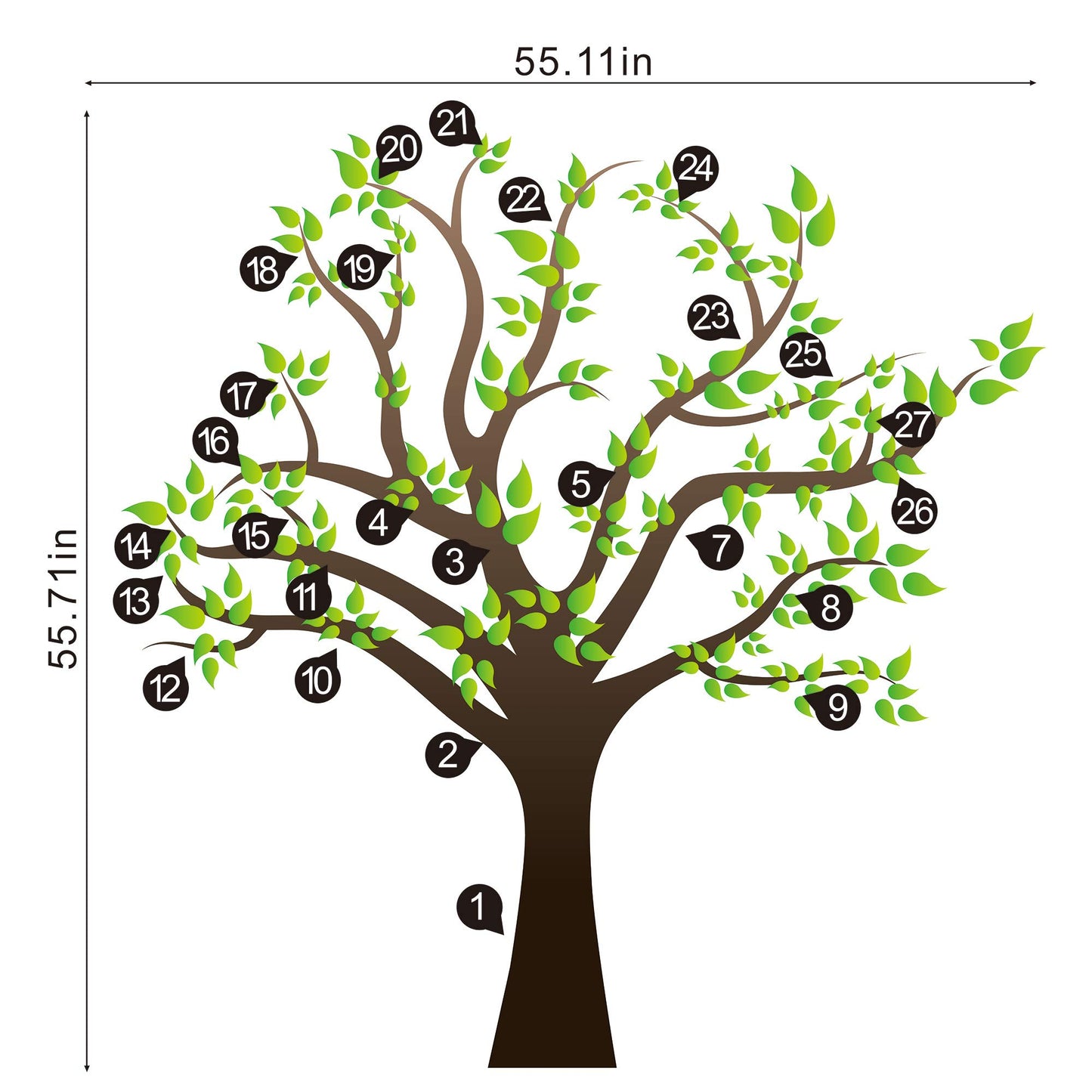 3D Green Tree Wall Stickers
