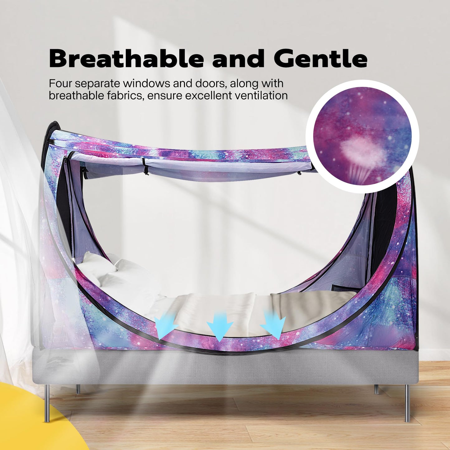 Pop-Up Bed Tent with Starry Sky Pattern