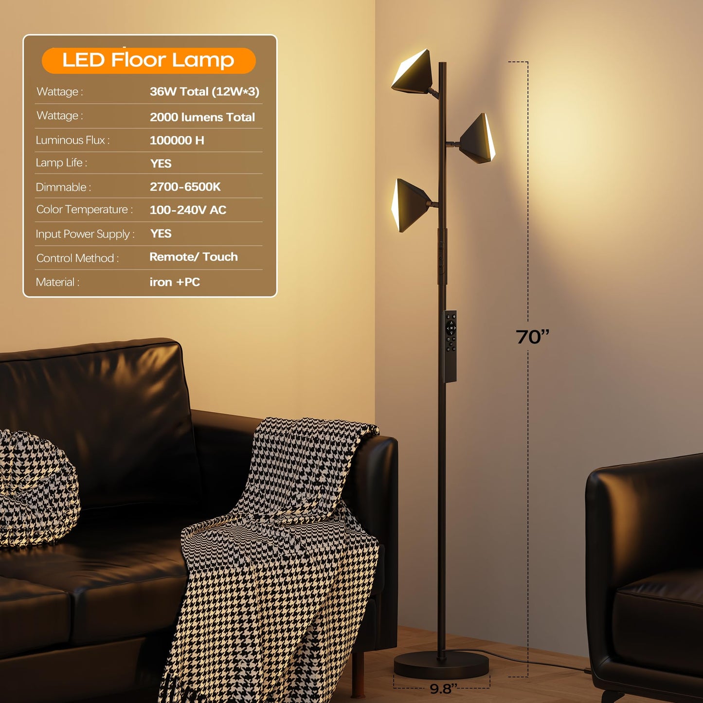 Color Changing LED Tree Floor Lamp