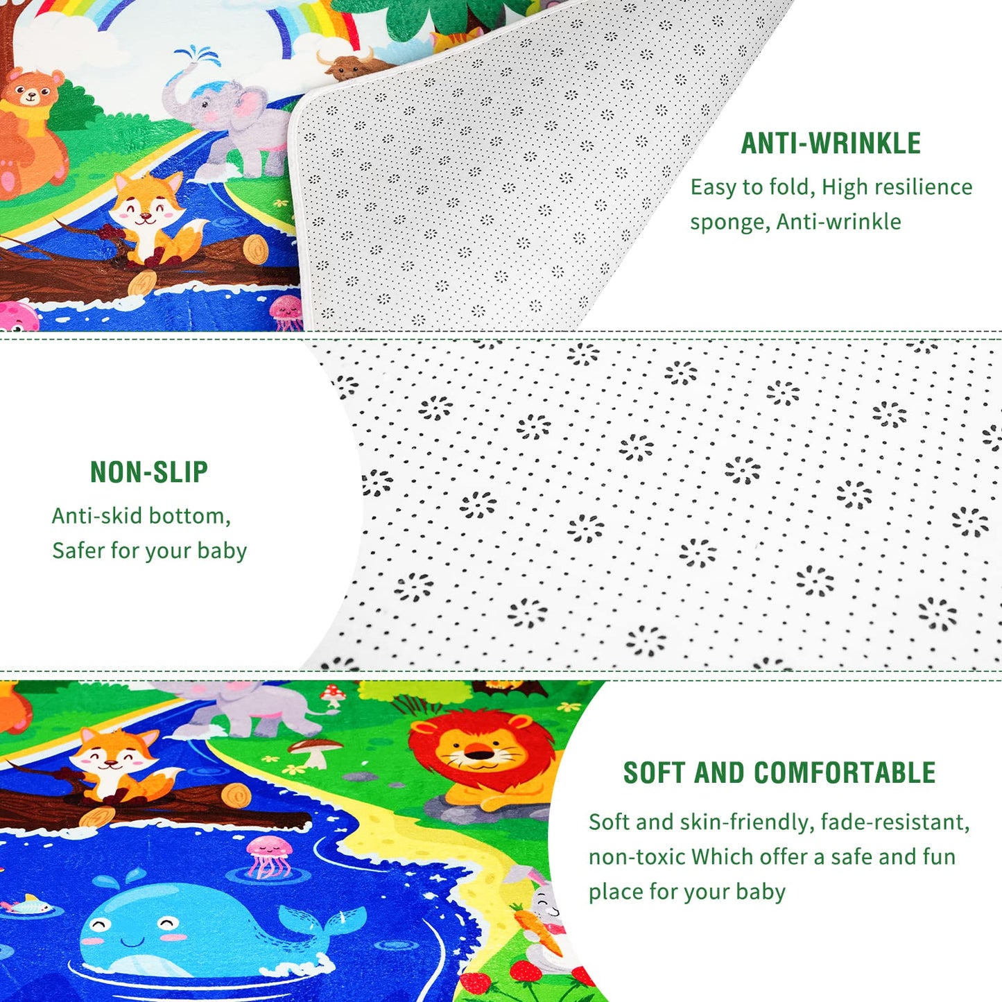 Kids Play Rug with Animal Print