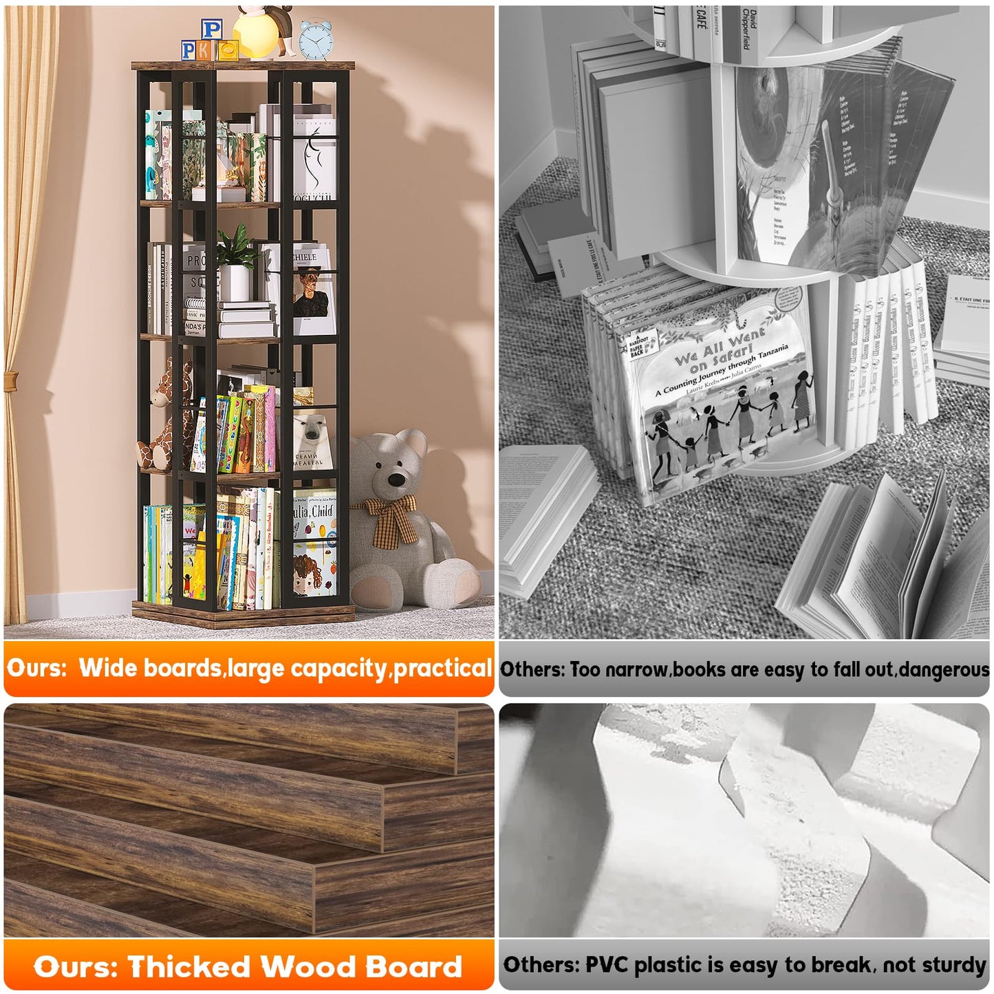 Rotating Corner Bookshelf