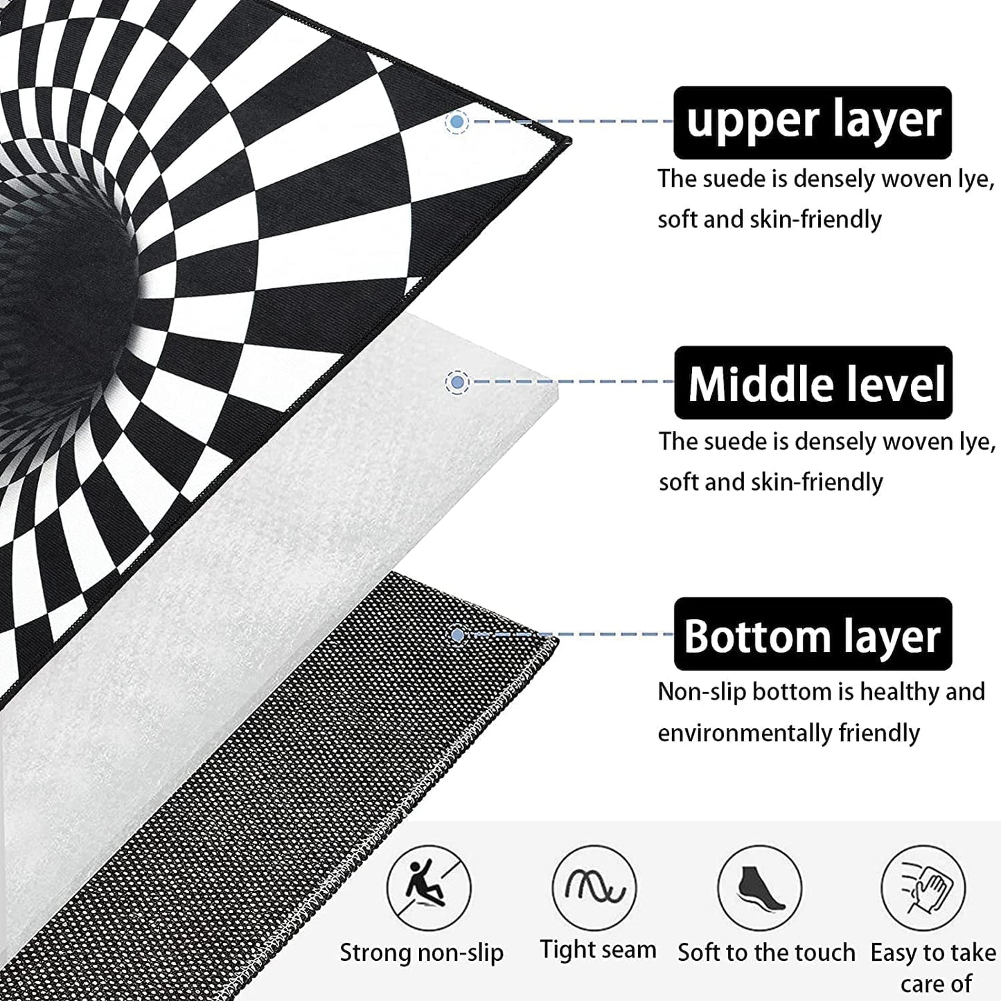 NUYKOUY YAOSH 3D Visual Optical Floor Mat