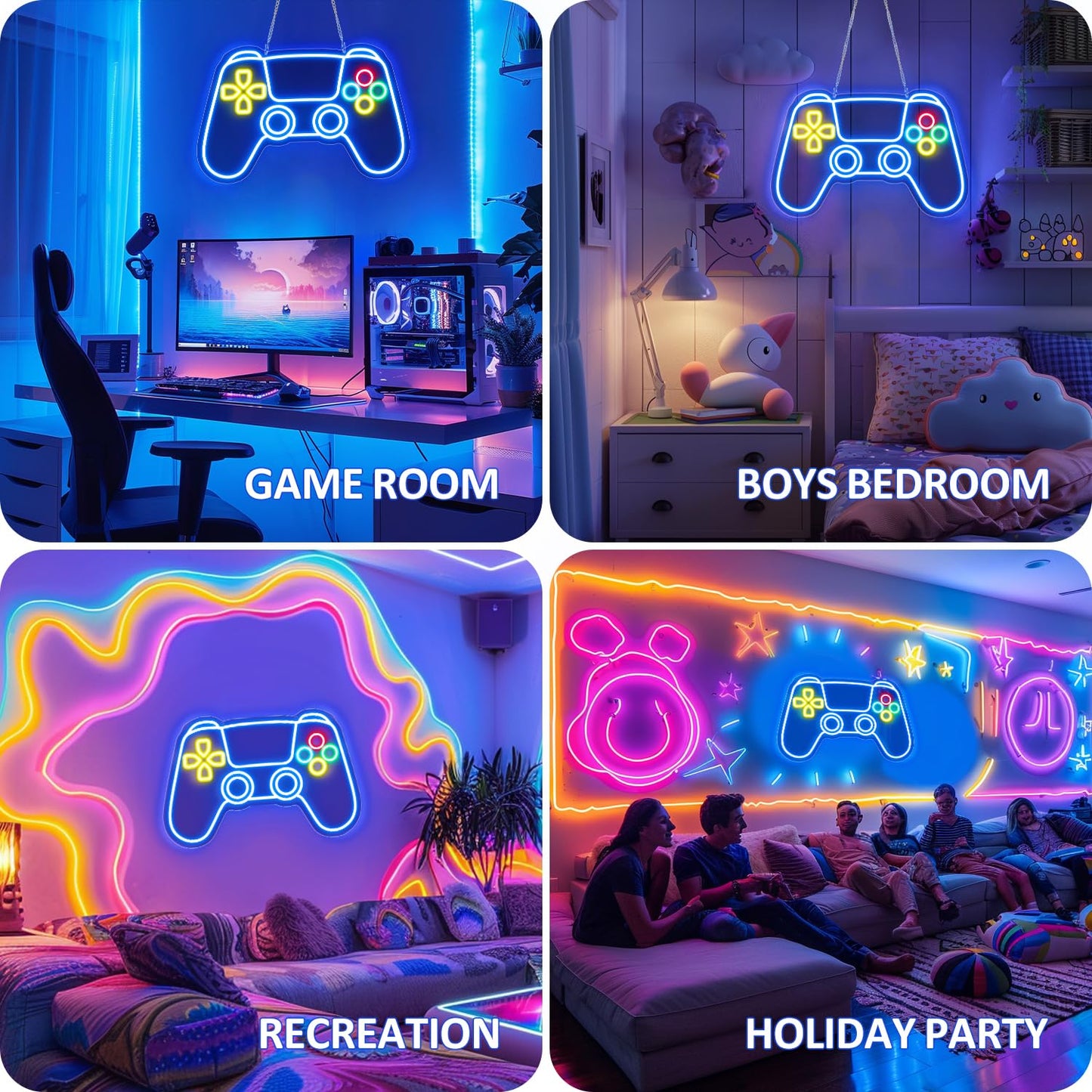 Gamer Neon Sign - Adjustable Brightness Gamepad Shape