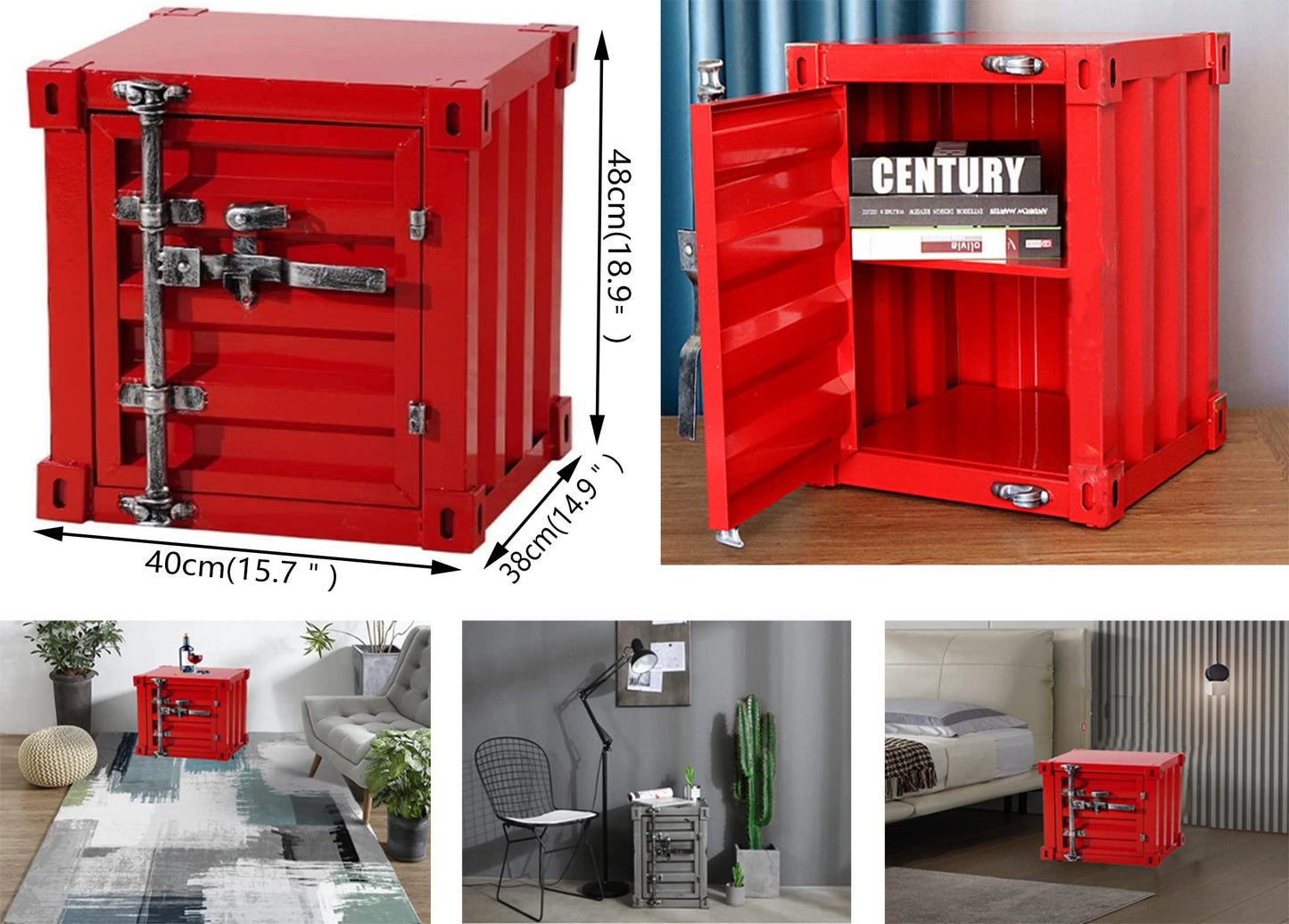 Industrial Nightstand with Lock
