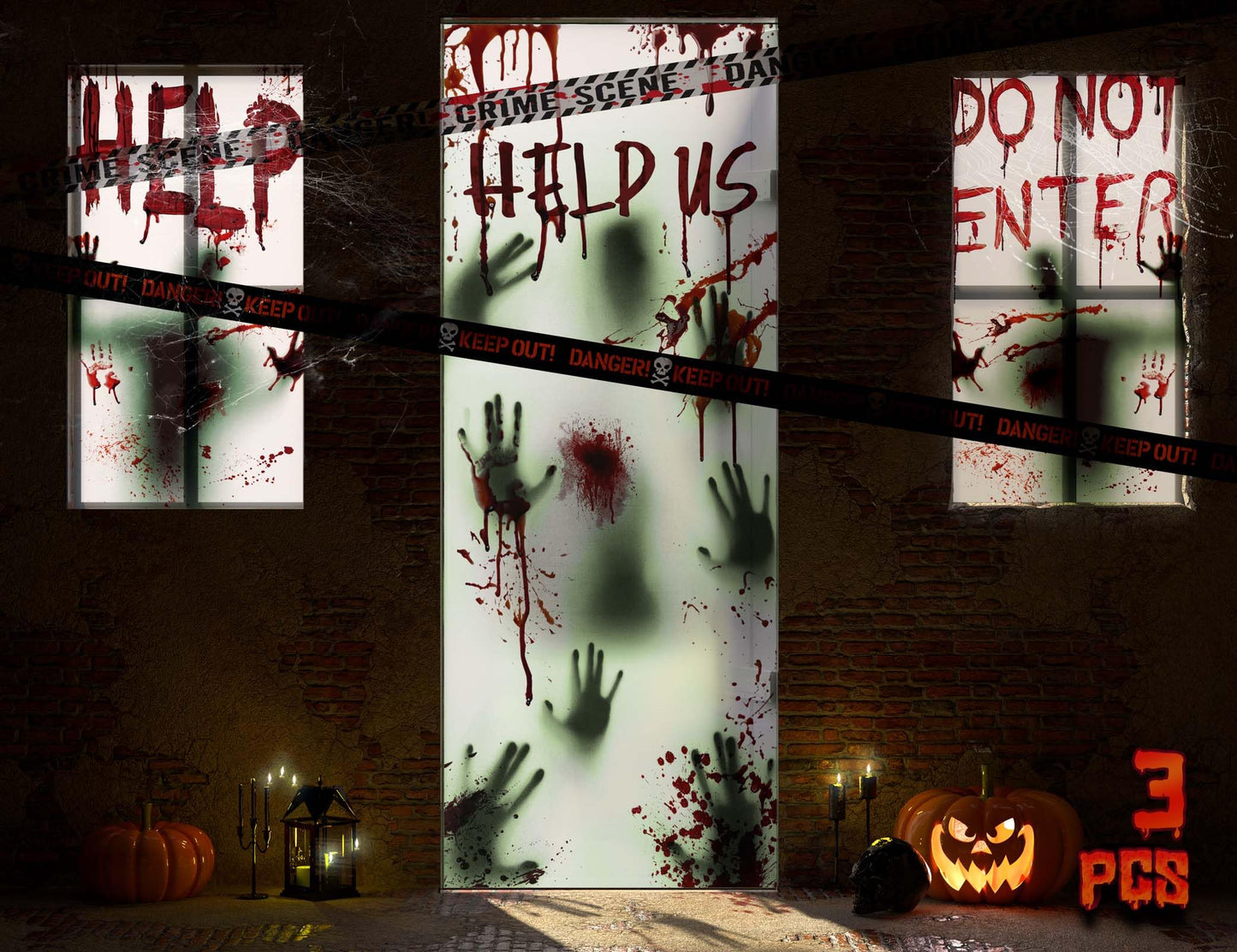 Halloween Window and Door Decoration Set