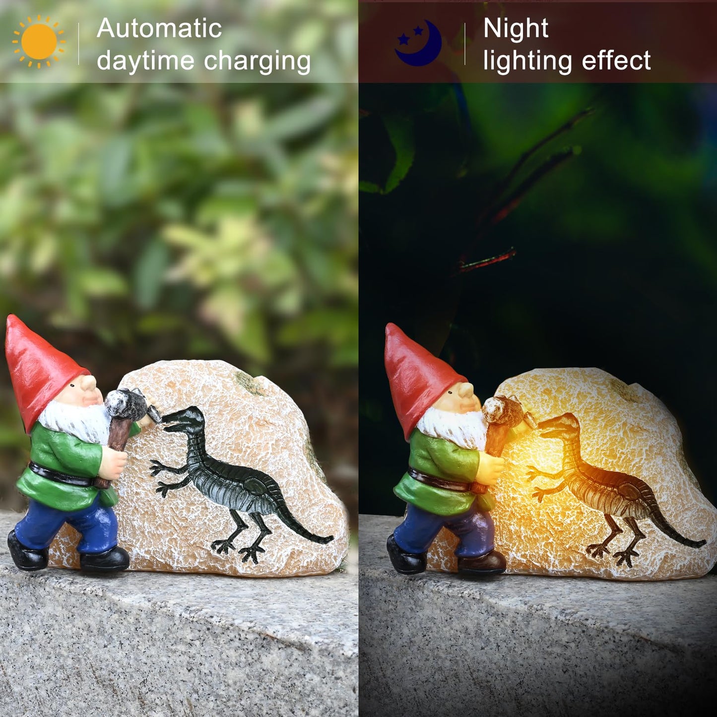 Garden Gnome Dinosaur Decor
