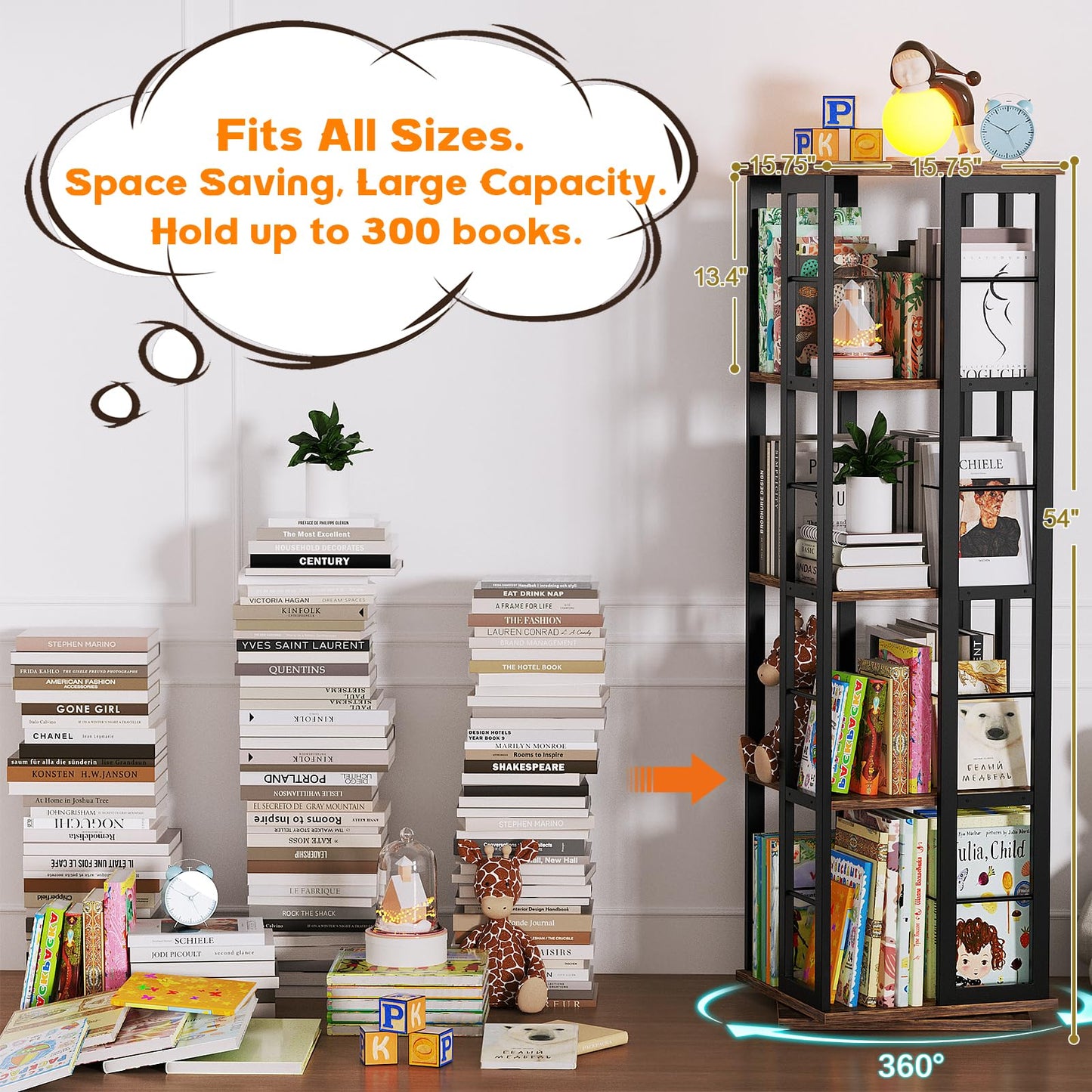Rotating Corner Bookshelf