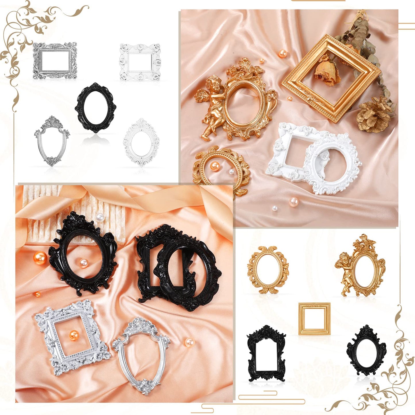 Vintage Resin Picture Frames - Set of 10