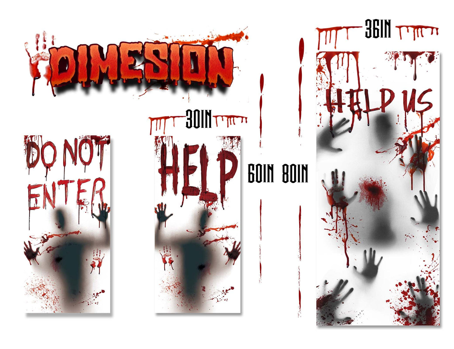 Halloween Window and Door Decoration Set