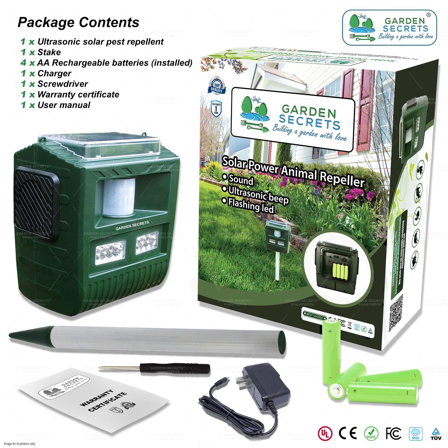 Ultrasonic Animal Deterrent for Garden Protection