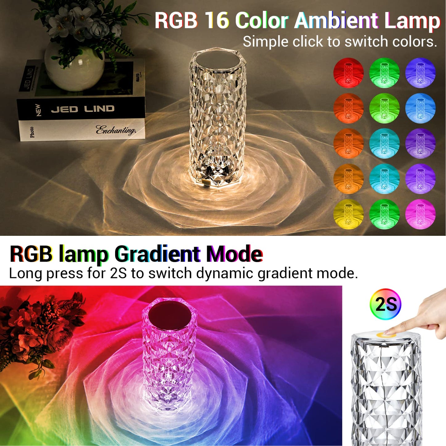 Crystal Touch Control Table Lamp