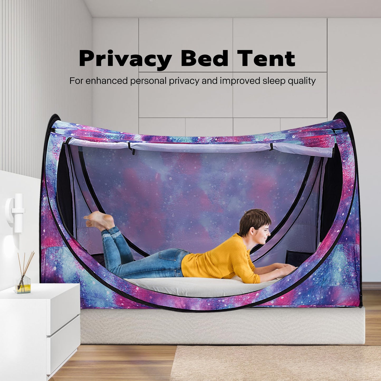 Pop-Up Bed Tent with Starry Sky Pattern
