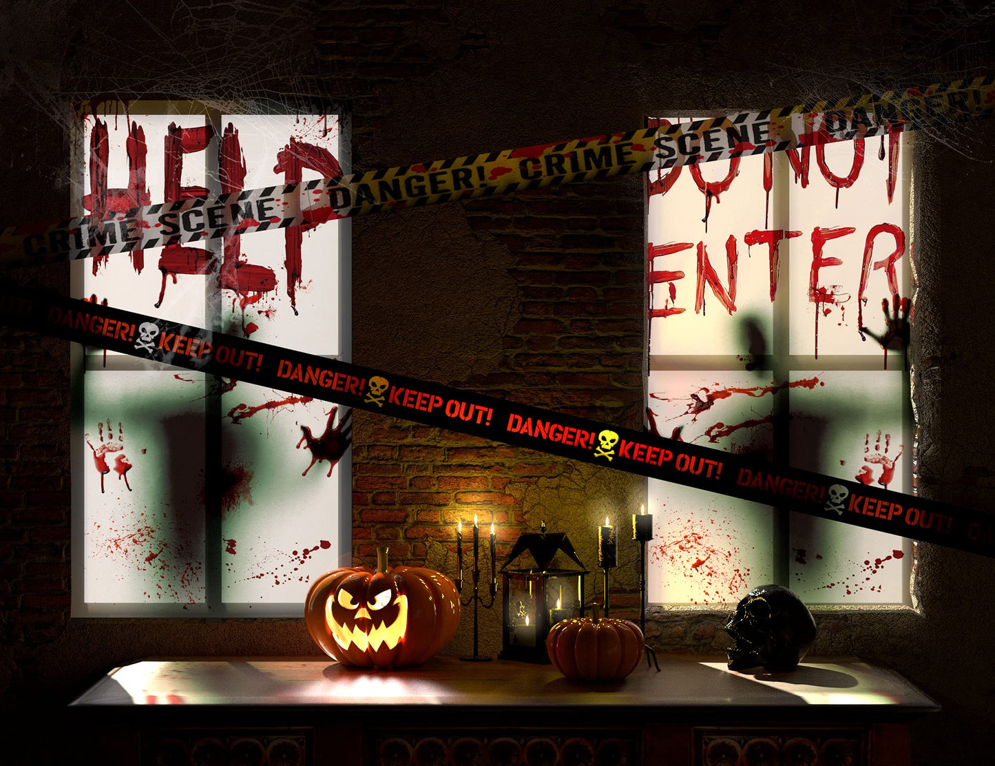 Halloween Window and Door Decoration Set