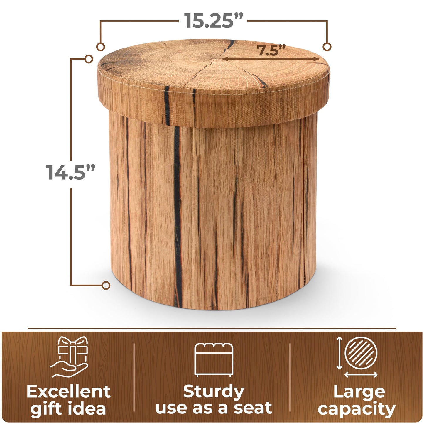 Tree Stump Storage Stool