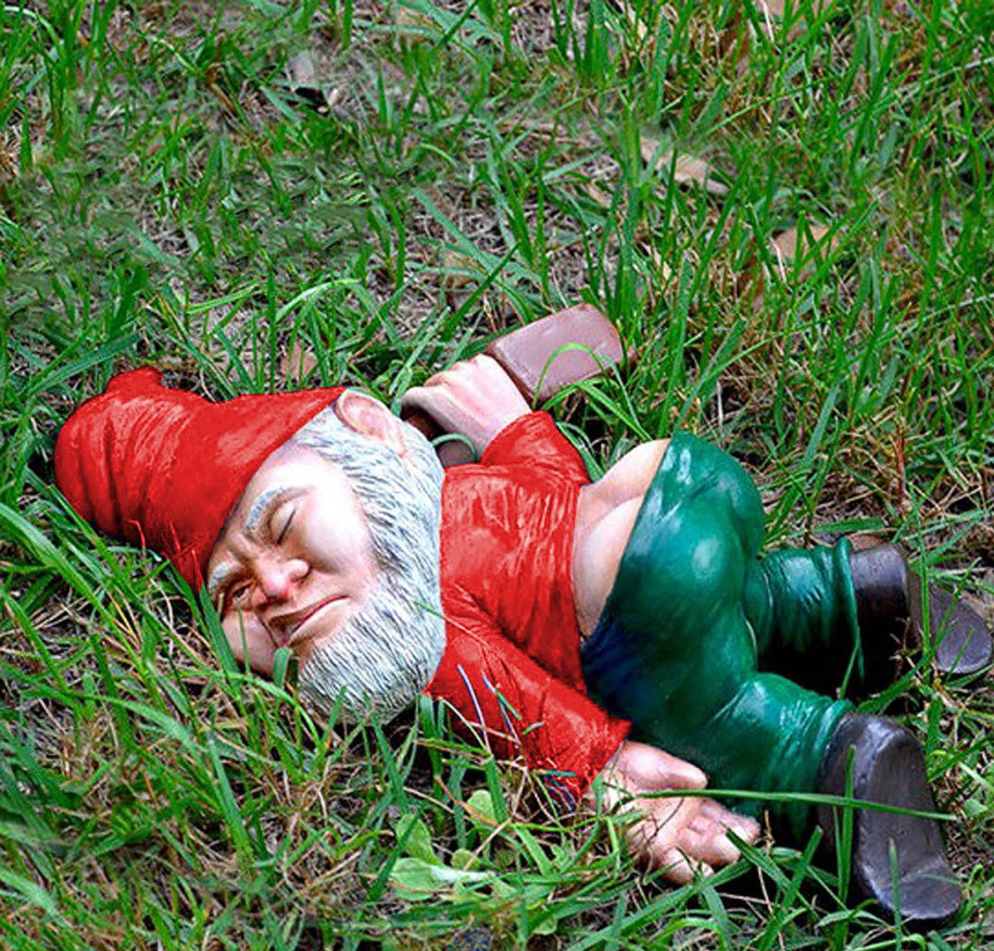 Funny Garden Gnome Statue - 5.9" Red