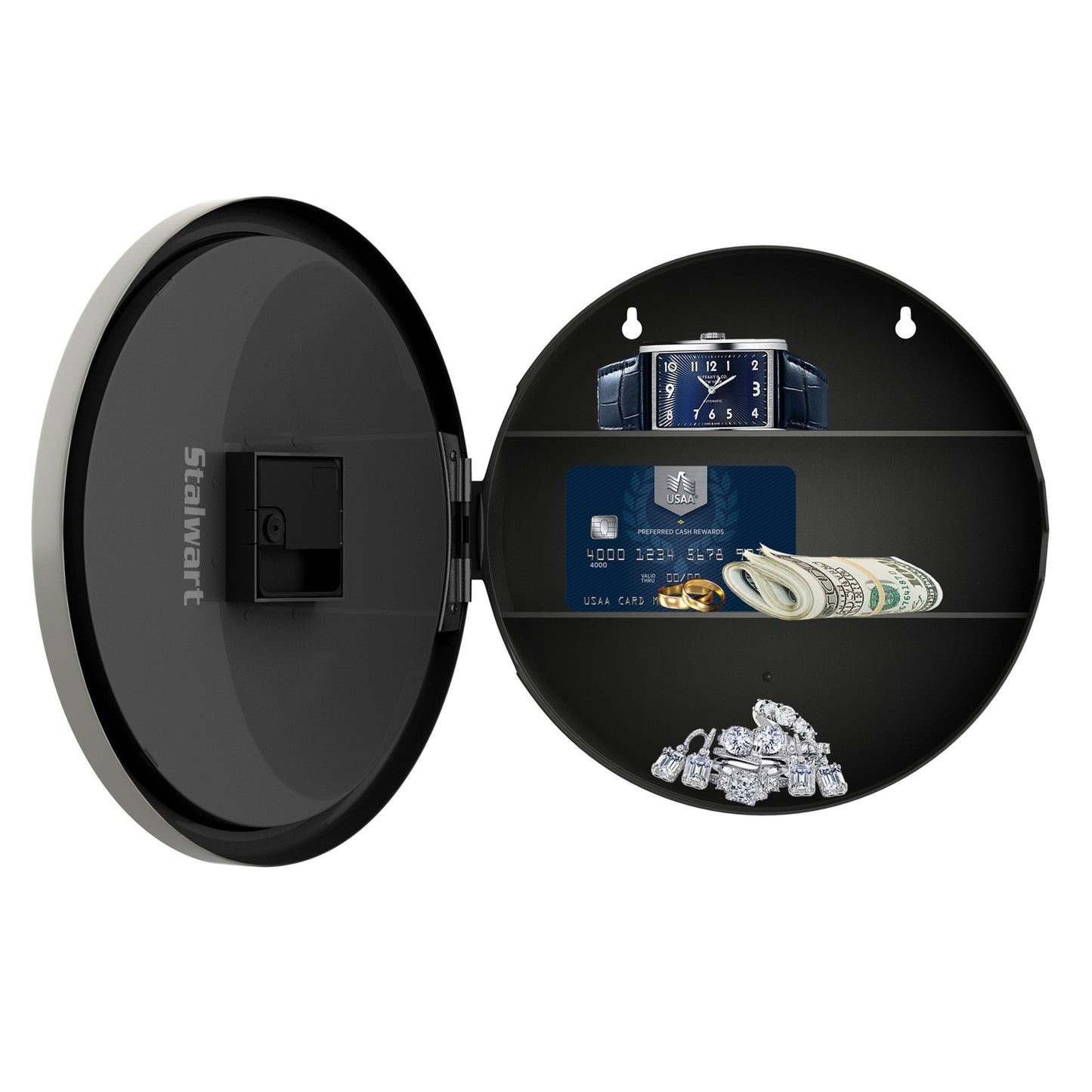 Wall Clock Safe with Hidden Shelf