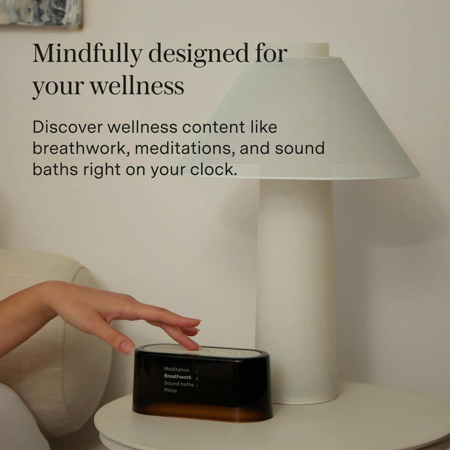 Smart Alarm Clock with Calming Sound Library