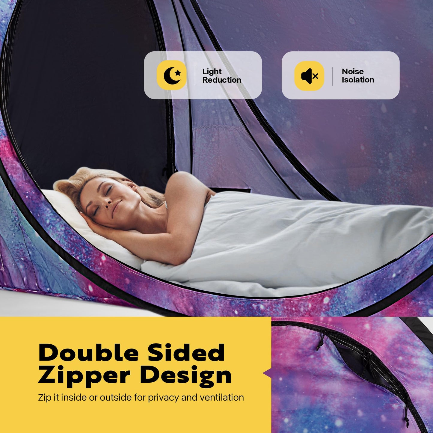 Pop-Up Bed Tent with Starry Sky Pattern