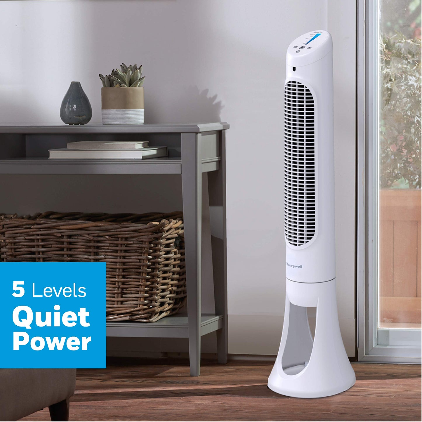 Quiet Set Whole Room Tower Fan - White