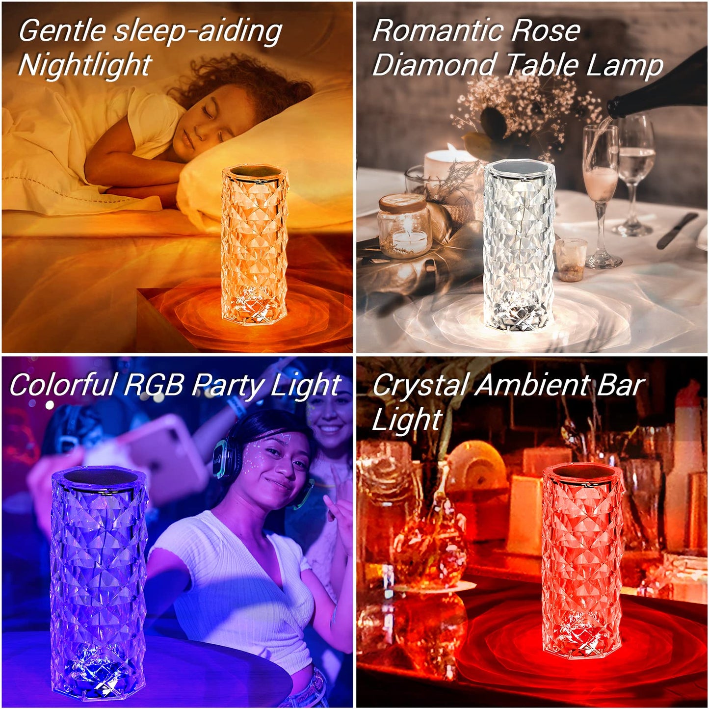 Crystal Touch Control Table Lamp