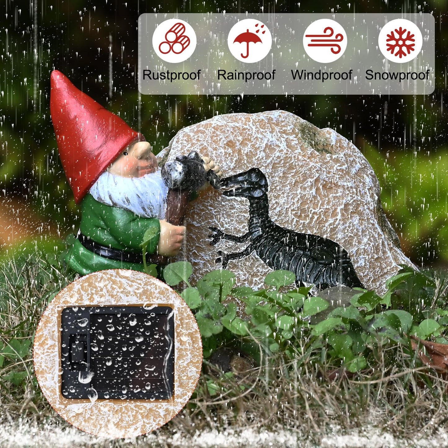 Garden Gnome Dinosaur Decor
