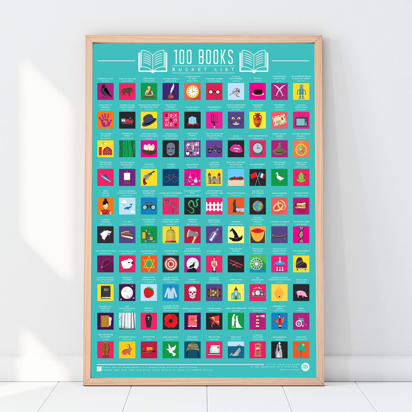 100 Books Scratch Off Poster - Reading Bucket List