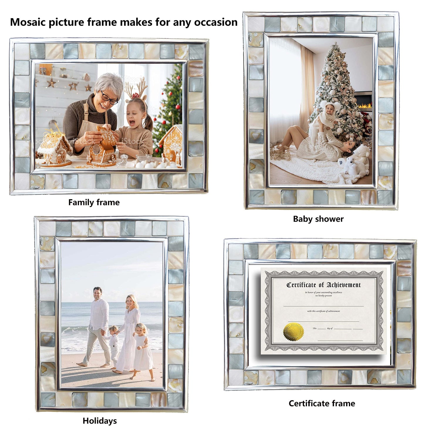 Mosaic 8x10 Picture Frame with Mother of Pearl
