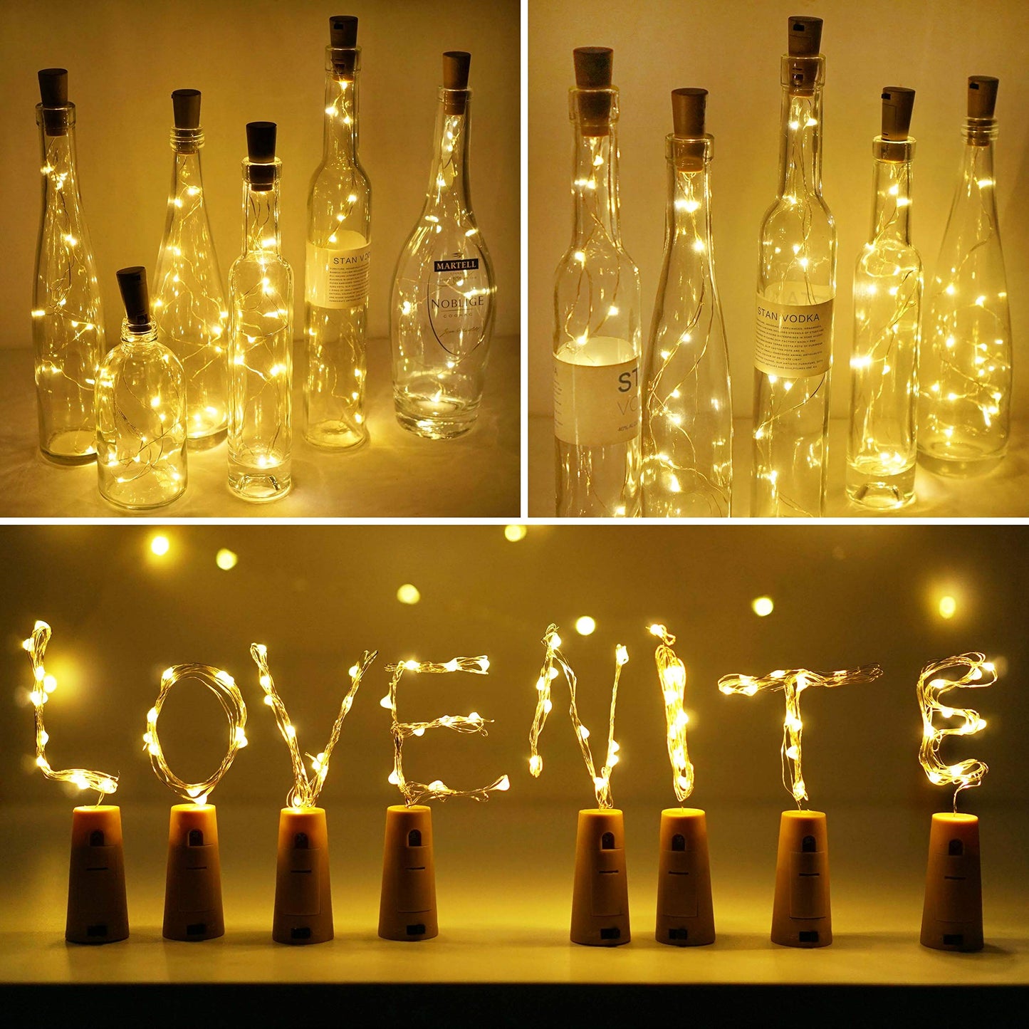 Wine Bottle Lights with Cork - 10 Pack