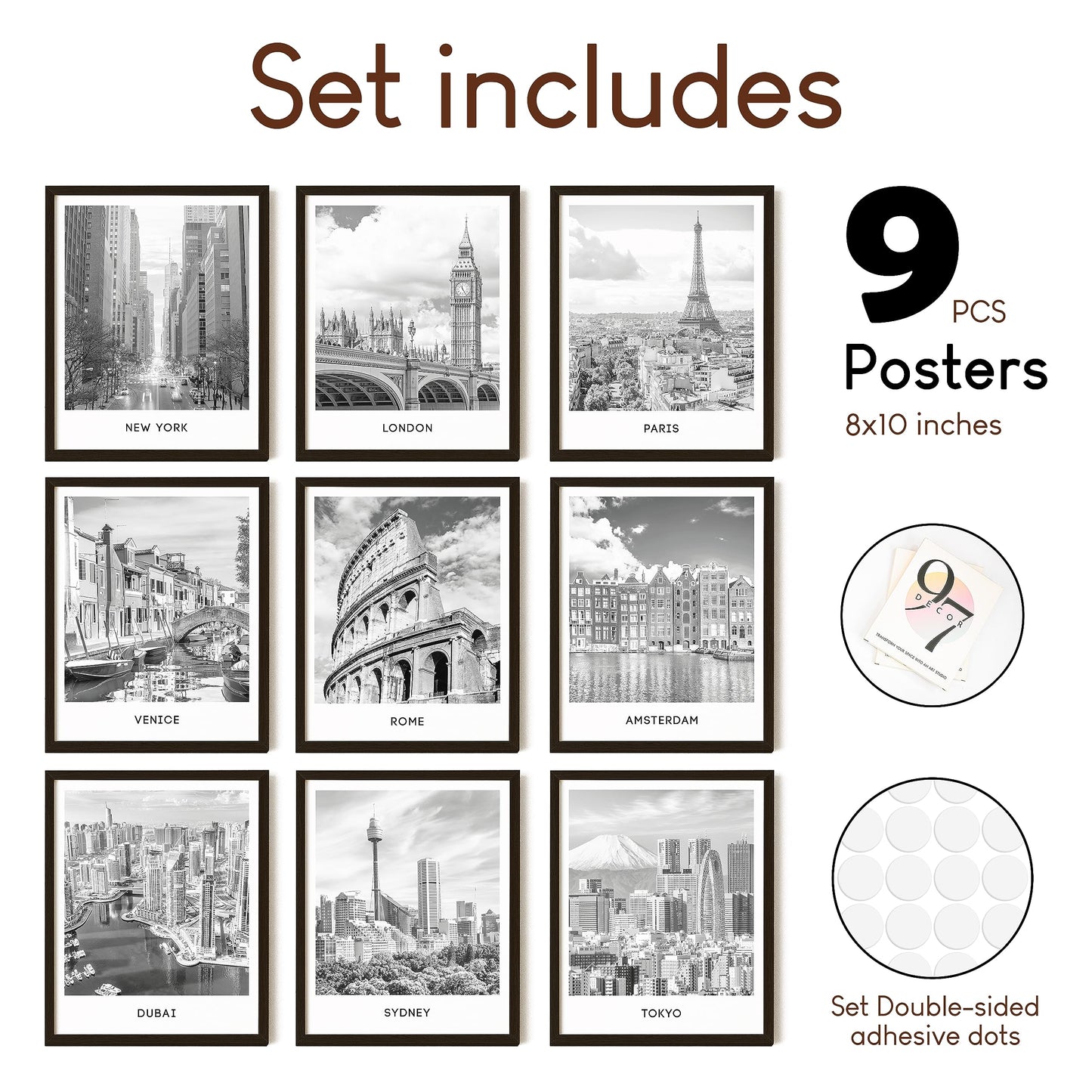 Black and White City Wall Art Print