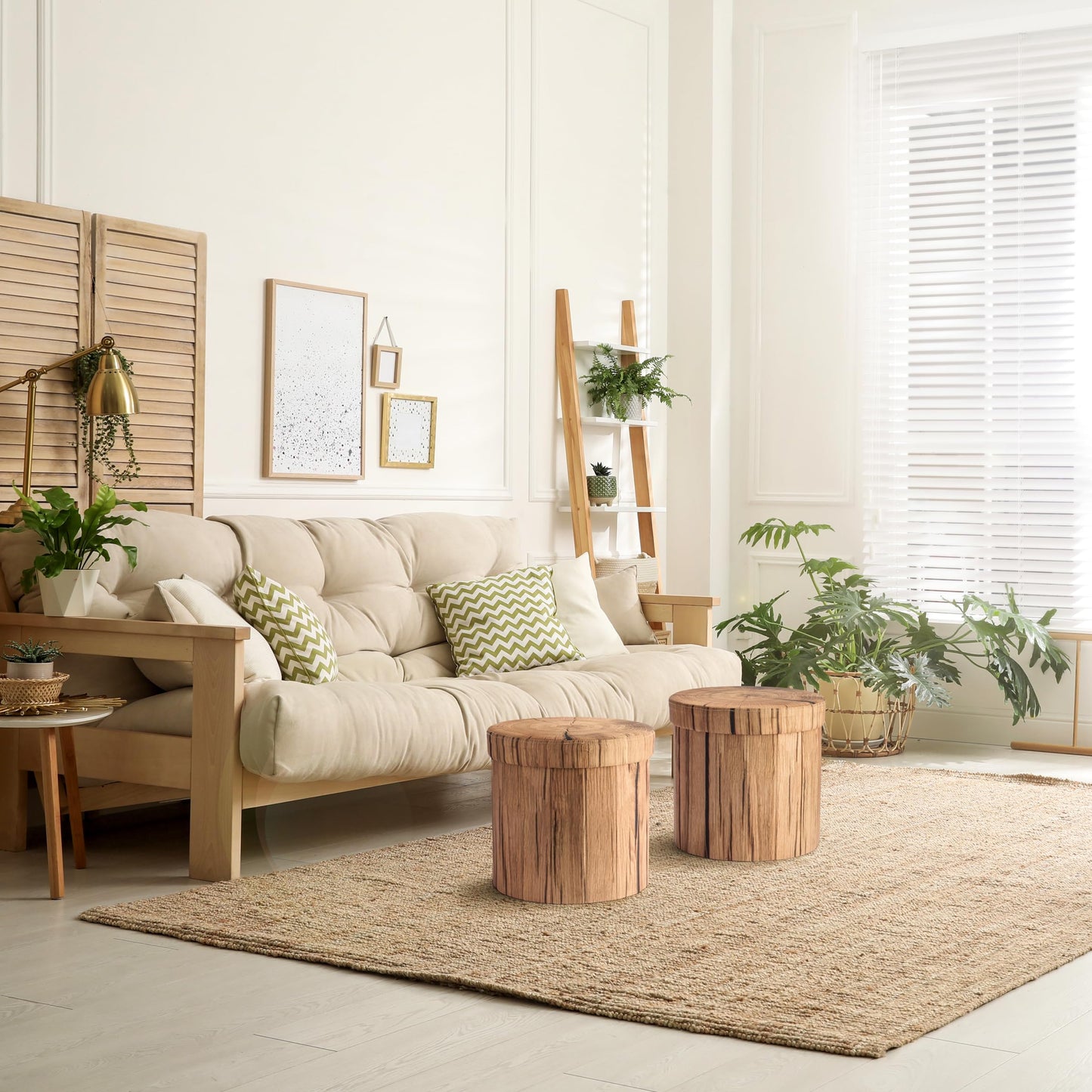 Tree Stump Storage Stool