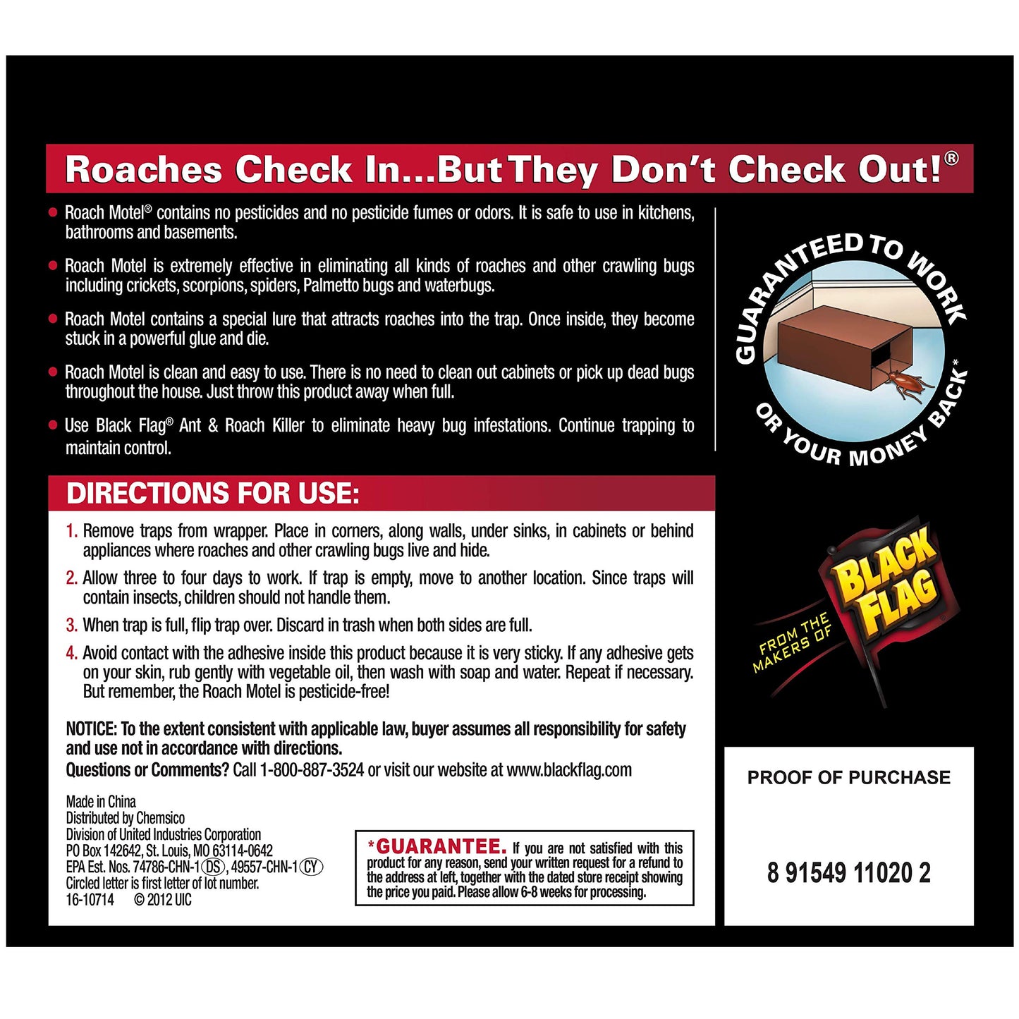 Odor-Free Insect Traps for Roaches and Bugs