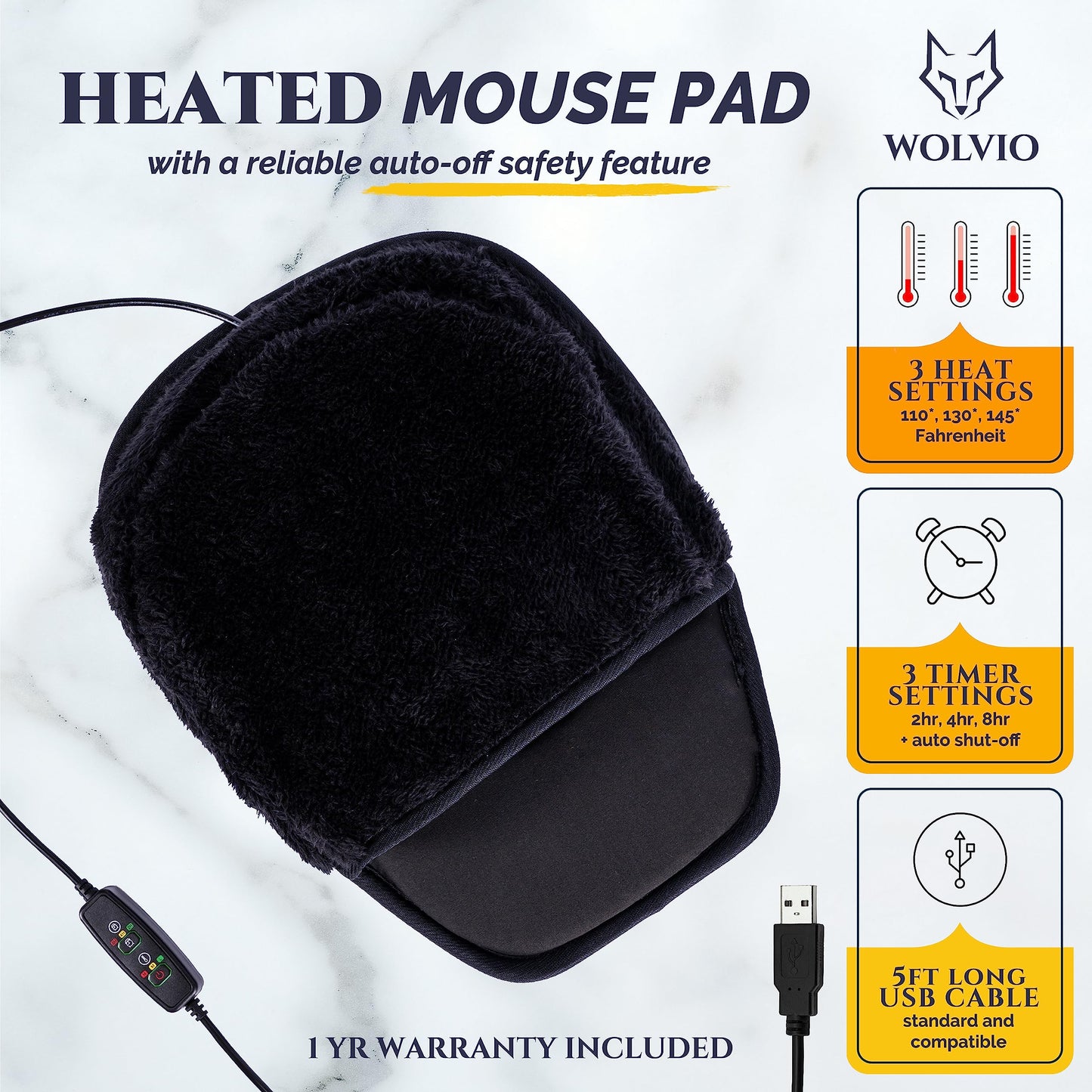 Heated Mouse Pad with Timer