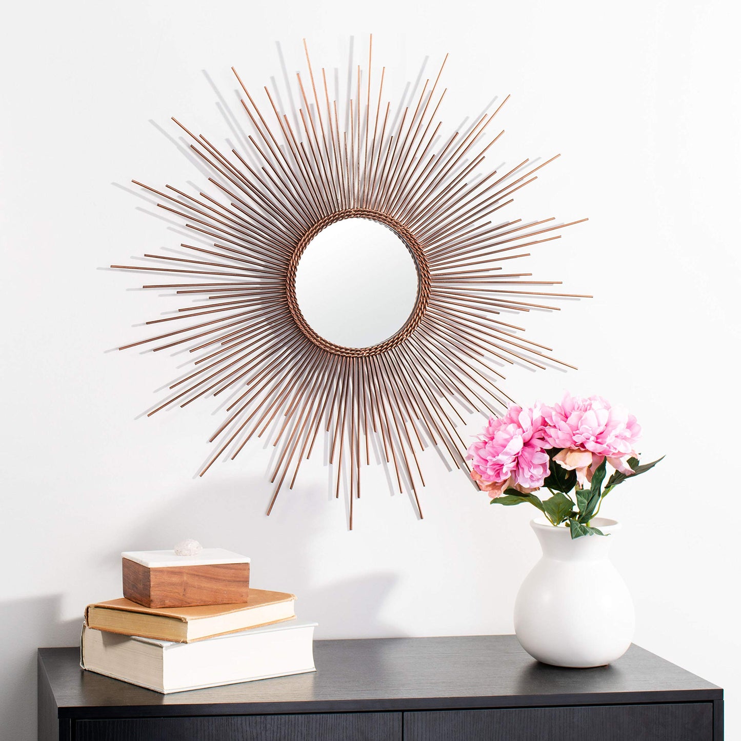 Copper-Toned Sunburst Mirror