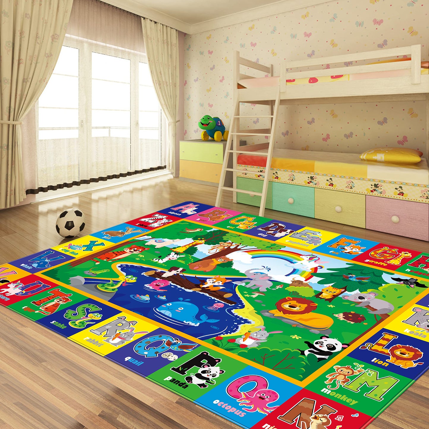 Kids Play Rug with Animal Print